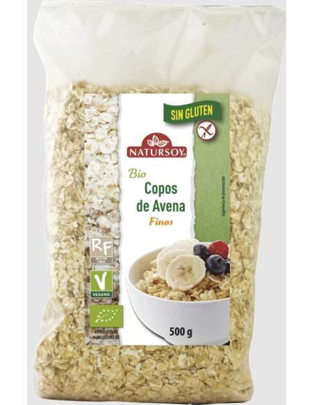 Copos avena finos sin gluten 500 g Natursoy