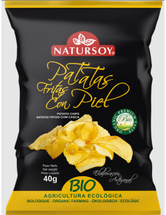 Patatas fritas con piel Natursoy 40 g, sabor natural y crujiente