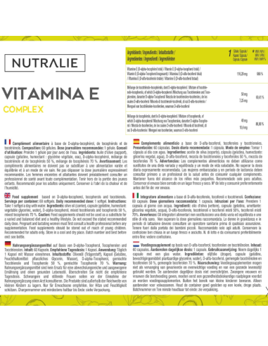 Vitamina E Complex 60 Softgels Nutralie – Antioxidante Natural
