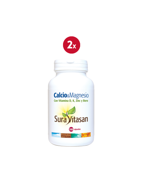 Pack de 2 uds Calcio & Magnesio+D+Zinc+Boro 100Cap. de Sura Vitasan
