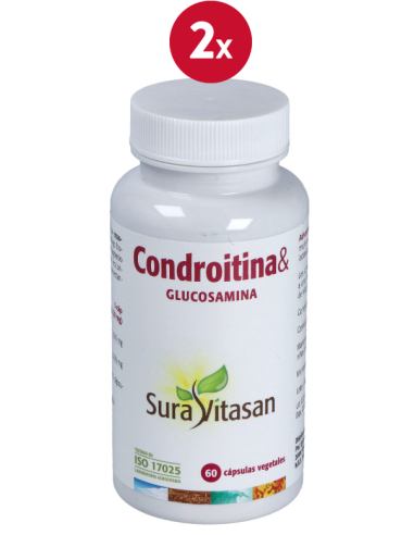 Embalagem de 2 unidades Condroitina e Glucosamina 60Cap. por Sura Vitasan
