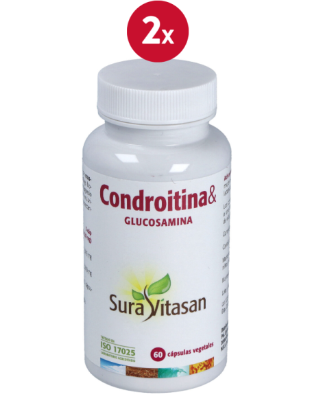 Embalagem de 2 unidades Condroitina e Glucosamina 60Cap. por Sura Vitasan