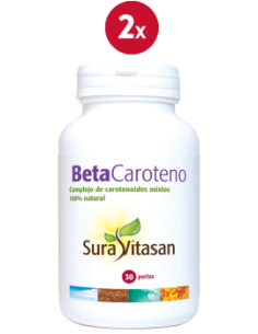 Pacote de 2 unidades Betacaroteno 90Pérolas de Sura Vitasan