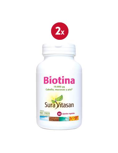 Pack de 2 uds Biotina 10000Mcg 60Vcap. de Sura Vitasan
