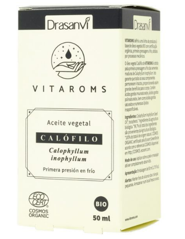 Aceite Vegetal Calofilo Bio (Primera Presion Frio) 50Ml Ecocert Vitaroms Drasanvi