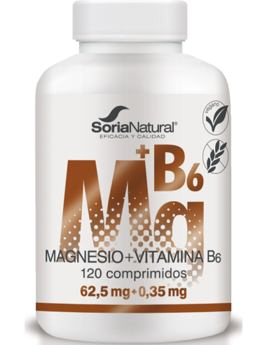 Magnesio y Vitamina B6 120 comprimidos de Liberacion sostenida de Soria Natural