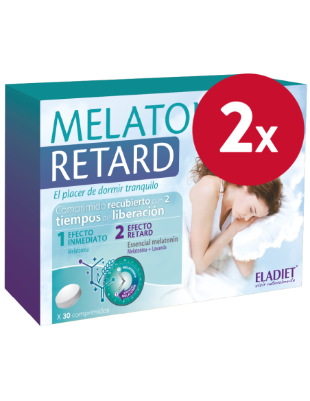 Pacote de 2 unidades Melatonina Retard 30Comp. por Eladiet