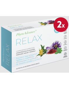 Pacote 2 unidades Relax 30 Comprimidos Mastigáveis ​​Suaves Phytoadvance
