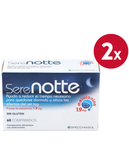 Pacote 2 unidades Melatonina 1'9 (Serenotte) 60 Specchiasol Mastigáveis