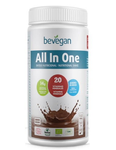 All In One Batido Nutricional Cacao Bevegan – Energía Saludable