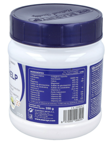 Arthrohelp Marine Colágeno + Glucosamina + Condroitina+ Mg + Calcio  + Ácido Hialurónico + Vitamina C,B2,B6,K2+D3     350 G - S