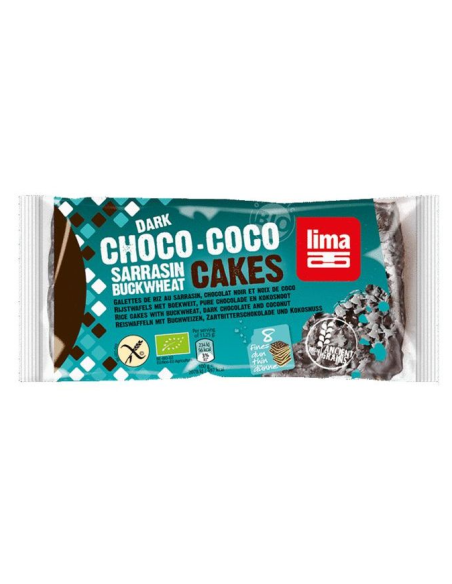 Tortas Finas de Arroz, Sarraceno, Chocolate Negro y Coco 90 g Lima