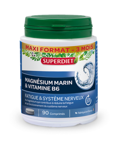 Magnesium Marino + Vitamina B6 90 Caps Superdiet  Energía y Bienestar