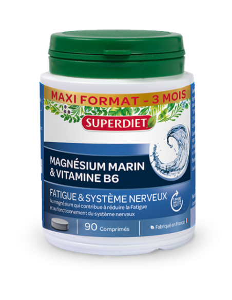 Magnesium Marino + Vitamina B6 90 Caps Superdiet  Energía y Bienestar