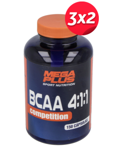 Pack 3x2 Bcaa 4:1:1 Competição 150 Cápsulas Mega Plus