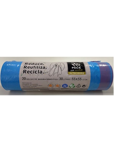 Bolsa Basura Reciclada Ar. Azul 30L - 20Uds de Rrr Pack
