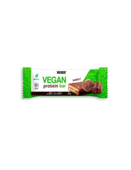Vegan Protein Wafer Bar Salted Chocolate 12Ud. de Weider