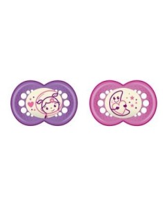 Chupete Night Sili Fisio +6M 2Un Rosa Noche de Mam