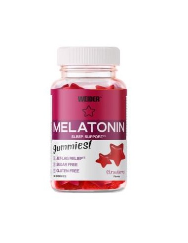 Weider Gummy Melatonina Fresa 60 Gomitas para Dormir Mejor