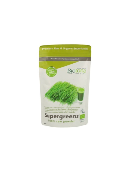 Supergreens Raw Powder 200g Bio - Energía Natural Biotona