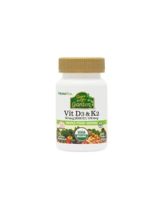 Garden Vitamina D3 y K2 Natures Plus  60 Cápsulas Saludables