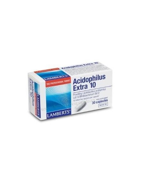 Acidophilus Extra 10 (10000 millones por cÃ¡psula) 30 Caps de Lamberts