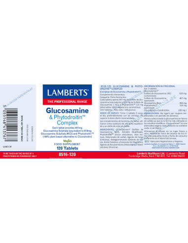 Complejo de Glucosamina y FitodroitinaÂ 120 Tabs de Lamberts