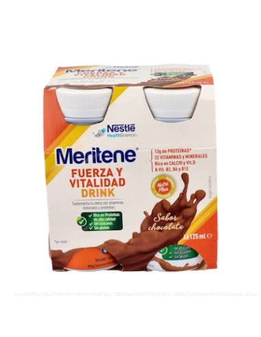 Meritene Drink Chocolate 4 Botellas 180 Ml de Meritene