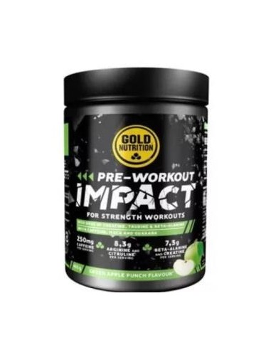 Pre-Workout Impact Manzana Verde 400Gr. de Gold Nutrition