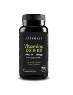 Vitamina D3 + K2Con Ac. De Oliva 200Perlas de Zenement