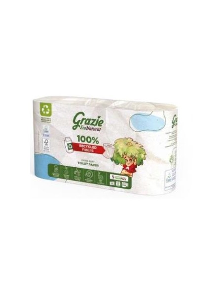 Papel Higienico Doble Capa 6 Rollos Bio de Grazie Natural