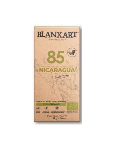 Chocolate Negro 85% Nicaragua 75 Gr Eco de Blanxart