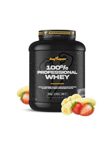 100% Professional Whey 2 Kg 4,4 Lbs Fresa-Platano de Bigman