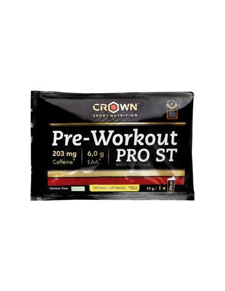 Pre-Workout Pro St 1 Sobre X 15 Gr Citrico de Crown Sport Nutrition