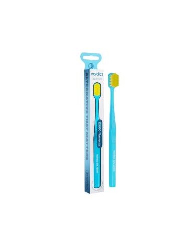 Cepillo Dental Super Soft Silk 12.000 Azul/Amarillo de Nordics Oral Care