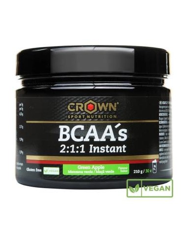 Bcaas Instant Manzana Verde 210 G (30 Porciones) de Crown Sport Nutrition
