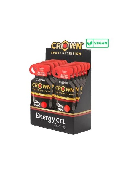 Energy Gel Frutos Rojos + Cafeina 12 X 40G de Crown Sport Nutrition