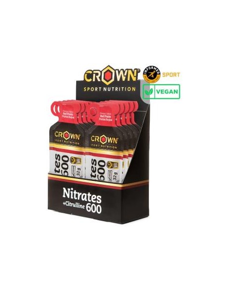 Nitrates 600 + Citrulline Frutos Rojos 10 X 32 G de Crown Sport Nutrition