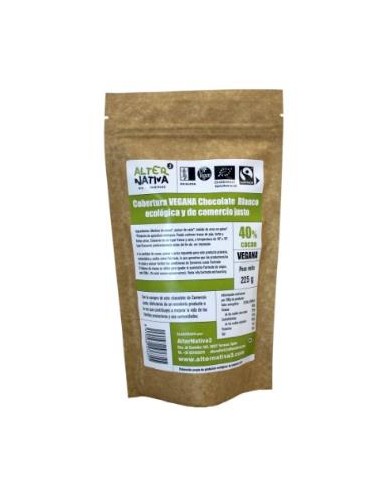 Cobertura Chocolate Blanco 40%  225 Gr Bio Vegan de Alternativa 3