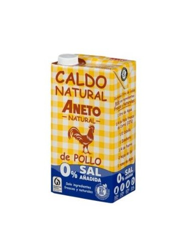 Caldo Natural De Pollo 0% Sin Sal Añadida 1 Lt de Aneto