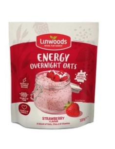 Energia Avena Overnight Fresa 300 Gr Vegan de Linwoods