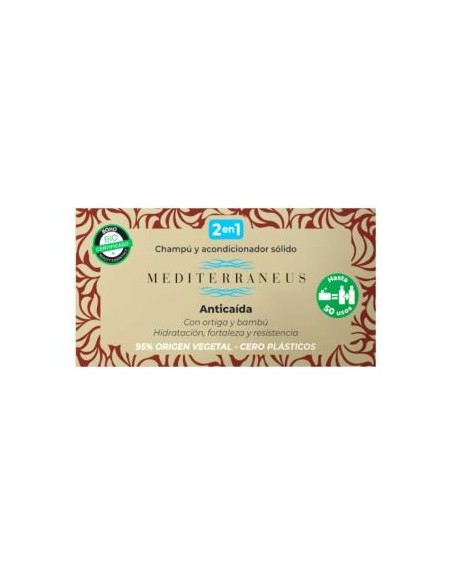 Mediterraneus  Champu-Acondicionador Solido Anticaida 55 Gr. de Mundonatural
