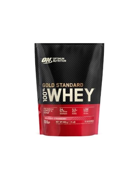 On 100% Whey Gold Standard Delicious Fresa 450Gr. de Optimum Nutrition