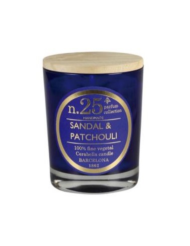 Vela Vaso Perf25 Sandal-Patchouli 7,5X9Cm 1Ud. de Cerabella