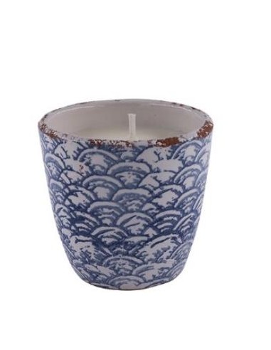 Vela Tiesto Escamas Azul Squap11 Citronela 11X10Cm de Cerabella