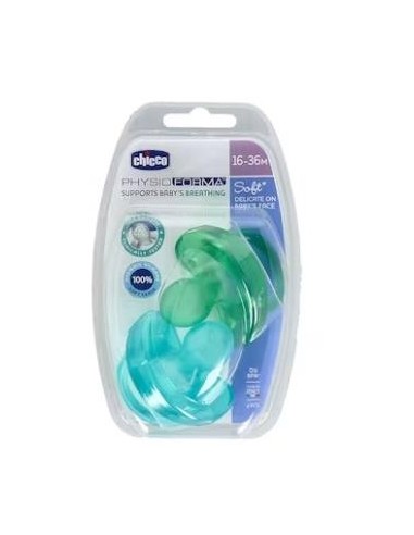 Chupete Physio Soft Silicona Anat Azul 12M +2Un de Chicco
