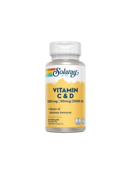 Vitamina C 1000Mg + Vitamina D 2000Ui 60Cap. de Solaray