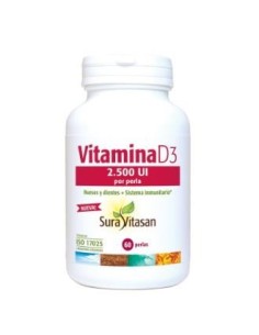 Vitamina D3 2.500Ui 60Perlas. de Sura Vitasan