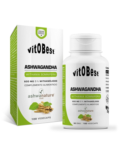 Ashwagandha 100 Vegecaps Vit.O.Best  Energía y Bienestar Natural