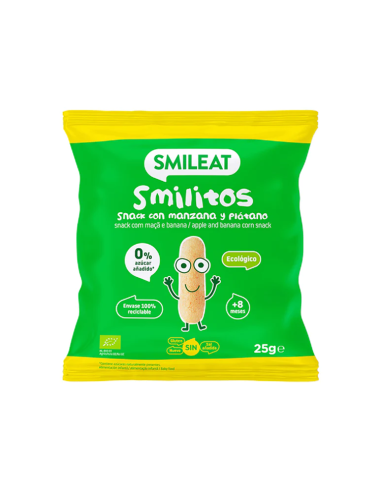 Gusanitos Con Manzana Y Plátano Bio, 25 G de Smileat